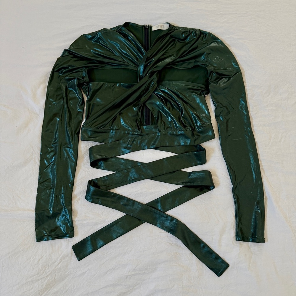 LAPOINTE Elegant Green Women's Top